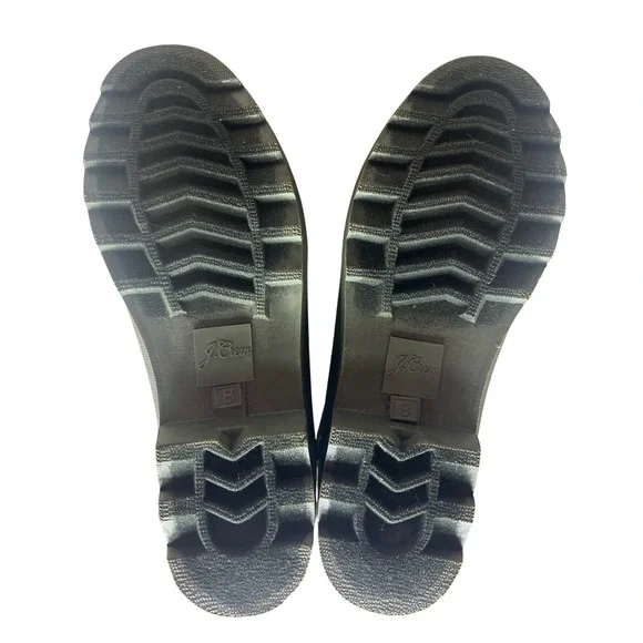 J. Crew Green Rubber Chelsea Rain Boots Women's Size 8 Short Lug-sole - Picture 6 of 8